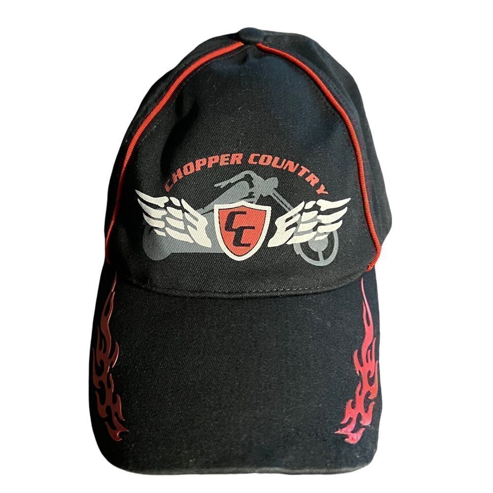 Chopper‎ Country black and red motorcyle theme Youth OSFM Adjustable Hat